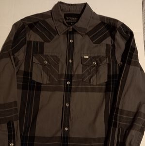 Guess Snap down dress shirt medium